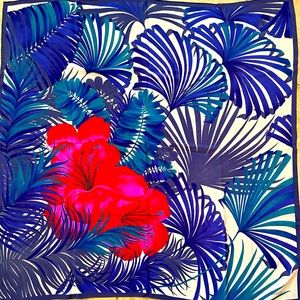 Beautiful Vintage Floral Saldarini Silk Scarf Purchased at Maison de Bonneterie